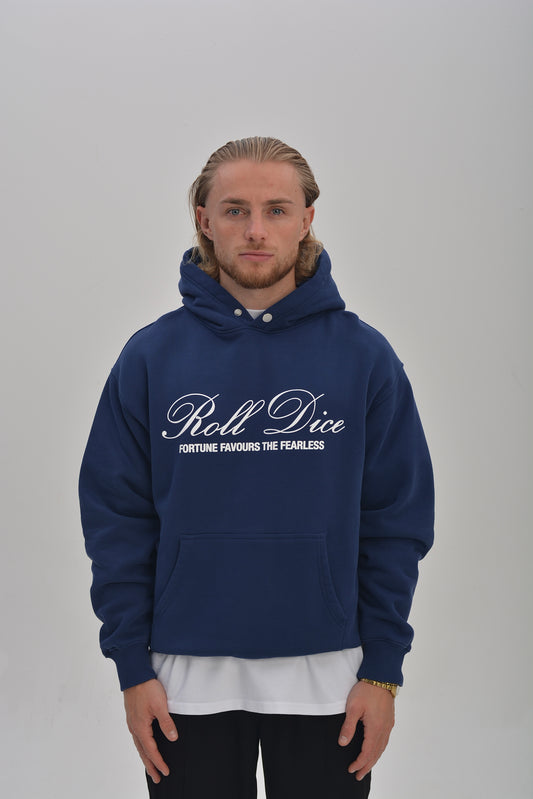 FORTUNE FAVOURS THE FEARLESS HOODIE - NAVY