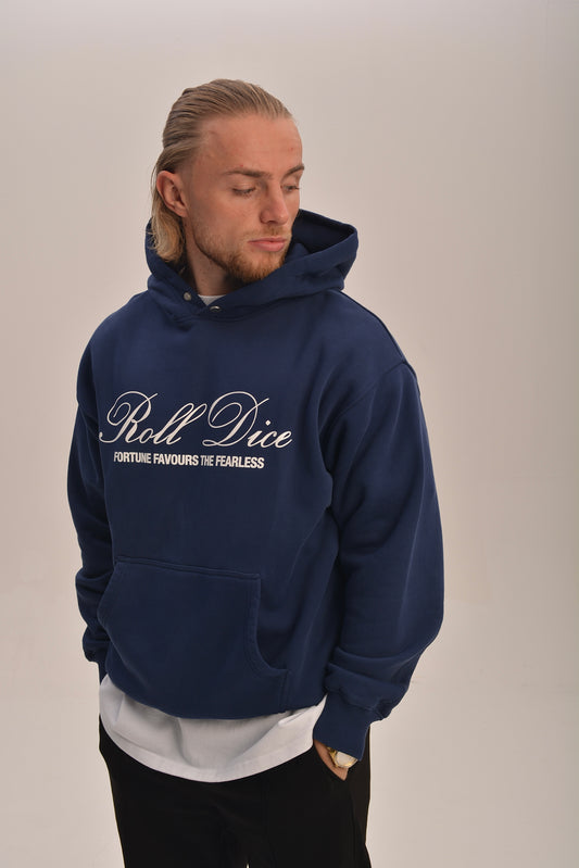 FORTUNE FAVOURS THE FEARLESS HOODIE - NAVY